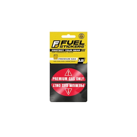 Fuel Stickers Premium Gas Only Sticker, 91, 93, High Octane Sticker and Fuel Cap Label, Hvy-Dty, 12PK Z-GCPGOx12